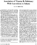 Association of vitamin B6 deficiency with convulsions in infants