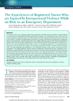 The experiences of registered nurses who are injured by interpersonal violence while on duty in an emergency department