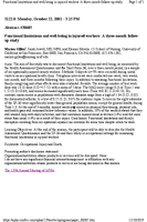 Functional Limitations and WellBeing in Injured Workers A ThreeMonth FollowUp Study