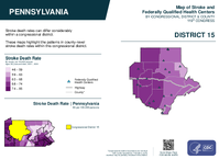 PA Congressional District 15 Stroke and Federally Qualified Health Centers Map 119th Congress