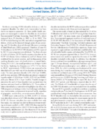 Infants with Congenital Disorders Identified Through Newborn Screening  United States 20152017