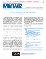 MMWR Morbidity and Mortality Weekly Report Vol 64 No 14 April 17 2015