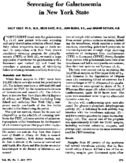 Screening For Galactosemia In New York State