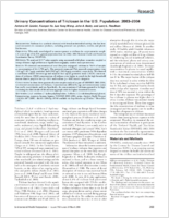 Urinary Concentrations of Triclosan in the US Population 20032004