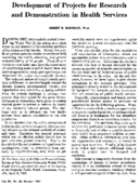Development Of Projects For Research And Demonstration In Health Services
