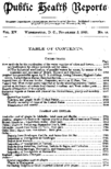Public Health Reports  v XV  no 44  table of contents