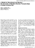 A model for recruitment and servicethe University of Nevadas summer preceptorships in Indian communities