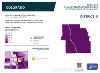 CO Congressional District 05 Stroke and Federally Qualified Health Centers Map 118th Congress