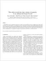 Threedimensional timelapse velocity tomography of an underground longwall panel