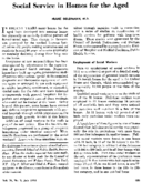 Social service in homes for the aged