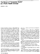 The Nature Of Consumer Health As A Public Health Concept
