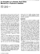 An evaluation of a remote rural clinic manned by a physicians assistant