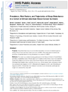 Prevalence Risk Factors and Trajectories of Sleep Disturbance in a Cohort of African American Breast Cancer Survivors
