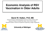 Economic analysis of RSV vaccination in older adults