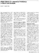 Osha Criteria For Laboratory Proficiency In Blood Lead Analysis