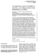 Occupational Contact Dermatitis in the UK A Surveillance Report from EPIDERM and OPRA