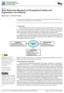 RiskReduction Research in Occupational Safety and Ergonomics An Editorial