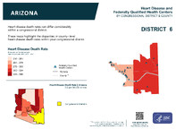 AZ Congressional District 06 Heart Disease and Federally Qualified Health Centers Map 118th Congress