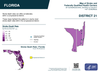 FL Congressional District 21 Stroke and Federally Qualified Health Centers Map 119th Congress