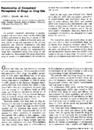 Relationship Of Consumers Perceptions Of Drugs To Drug Use
