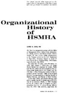 Organizational History Of Hsmha
