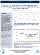 Death Rates for Leading Causes of Death for People Aged 2544 Among the Three Largest Race and Ethnicity Groups United States 20002020