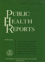 Public Health Reports  v 73  no 8  cover