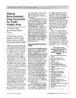 Making environmental data accessible for public health aims The Massachusetts Environmental Database project