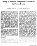Study Of Selected Congenital Anomalies In Pennsylvania