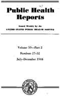 Public Health Reports  v 59 part 2 numbers 2752 JulyDecember 1944  index