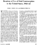 Duration of use of oral contraception in the United States 196065