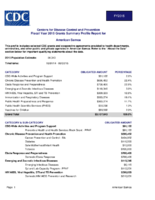 Centers for Disease Control and Prevention Fiscal Year 2015 Grants Summary Profile Report for Consolidated All US Territories 2015