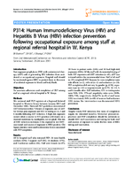 P314 Human Immunodeficiency Virus HIV and Hepatitis B Virus HBV infection prevention following occupational exposure among staff at regional referral hospital in W Kenya