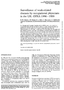 Surveillance of WorkRelated Diseases by Occupational Physicians in the UK OPRA 19961999