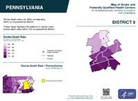 PA Congressional District 09 Stroke and Federally Qualified Health Centers Map 119th Congress