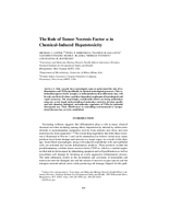 The Role of Tumor Necrosis Factor Alpha in ChemicalInduced Hepatotoxicity