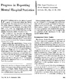 Progress in reporting mental hospital statistics