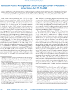 Telehealth Practice Among Health Centers During the COVID19 Pandemic  United States July 1117 2020