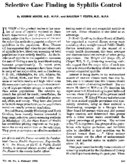 Selective case finding in syphilis control
