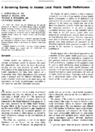A screening survey to assess local public health performance