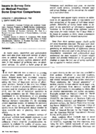 Issues In Survey Data On Medical Practice Some Empirical Comparisons