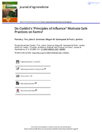 Do Cialdinis Principles of Influence Motivate Safe Practices on Farms