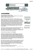 Advancing Safety and Health Training