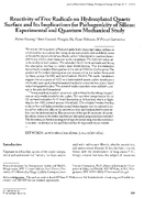Reactivity of Free Radicals on Hydroxylated Quartz Surface and Its Implications for Pathogenicity of Silicas Experimental and Quantum Mechanical Study
