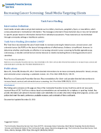 Increasing Cancer Screening Small Media Targeting Clients for Breast Cervical and Colorectal Cancers