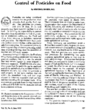 Control of pesticides on food