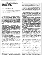 Food And Drug Administration Responses To The Challenges Of Aids