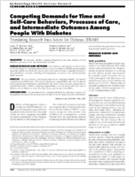 Competing Demands for Time and SelfCare Behaviors Processes of Care and Intermediate Outcomes Among People With Diabetes