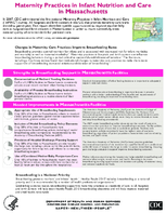 Maternity Practices in Infant Nutrition and Care mPINC in Massachusetts 2010