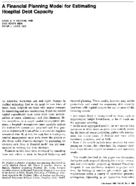 A financial planning model for estimating hospital debt capacity